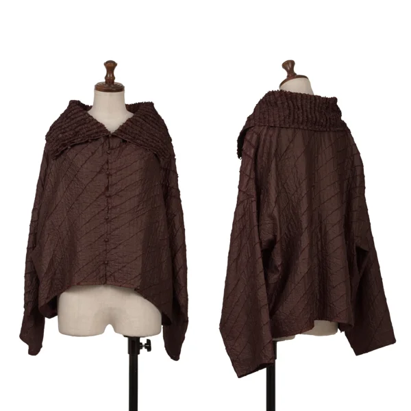 JURGEN LEHL Stitch Design Silk Blouse Bordeaux M K-161073_001
