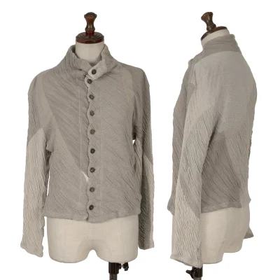 JURGEN LEHL Wrinkled Jacquard Cotton Cardigan
