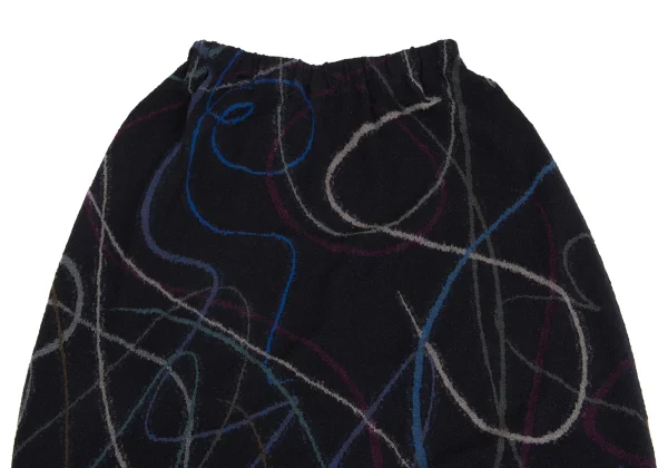 JURGEN LEHL Graphic Line Jacquard Wool Knit Skirt K-161079_002