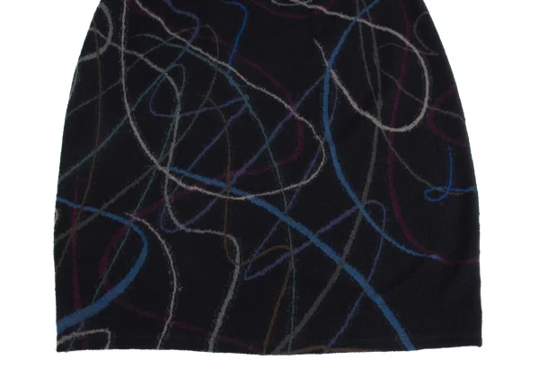 JURGEN LEHL Graphic Line Jacquard Wool Knit Skirt K-161079_005