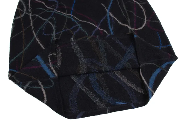 JURGEN LEHL Graphic Line Jacquard Wool Knit Skirt K-161079_006