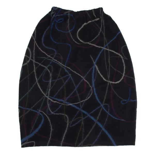 JURGEN LEHL Graphic Line Jacquard Wool Knit Skirt K-161079_011