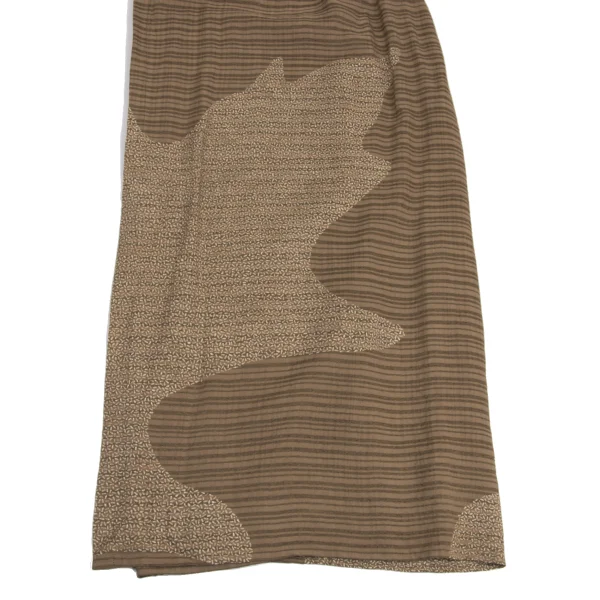 JURGEN LEHL Discharge Printed Stripe Rayon Silk Wrap Skirt K-161080_005