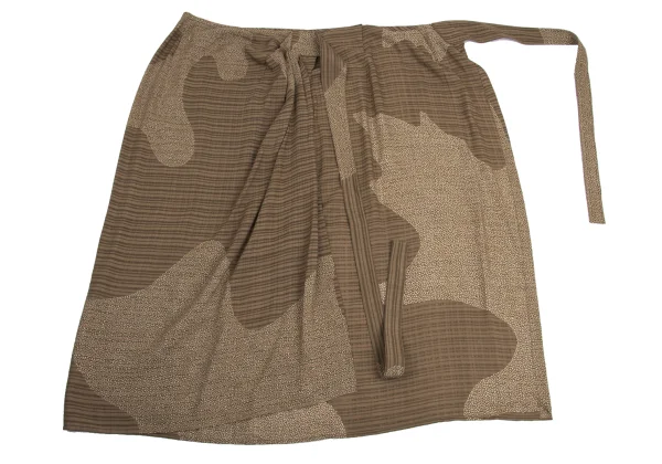 JURGEN LEHL Discharge Printed Stripe Rayon Silk Wrap Skirt K-161080_007
