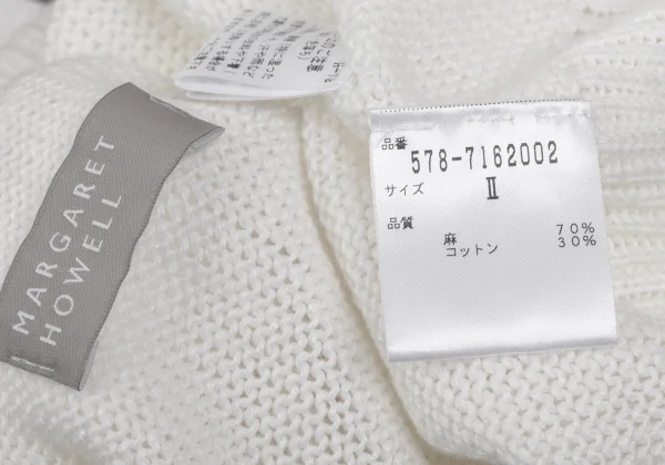 MARGARET HOWELL Linen Cotton Raglan Half Sleeve Knit Top K-161082_012