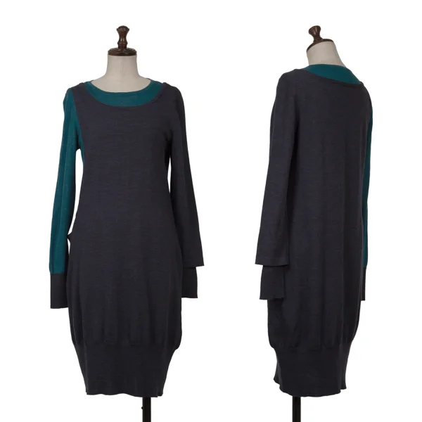 MARC by MARC JACOBS Bicolor Wool Knit Tunic Sky blue,Navy XS K-161083_001