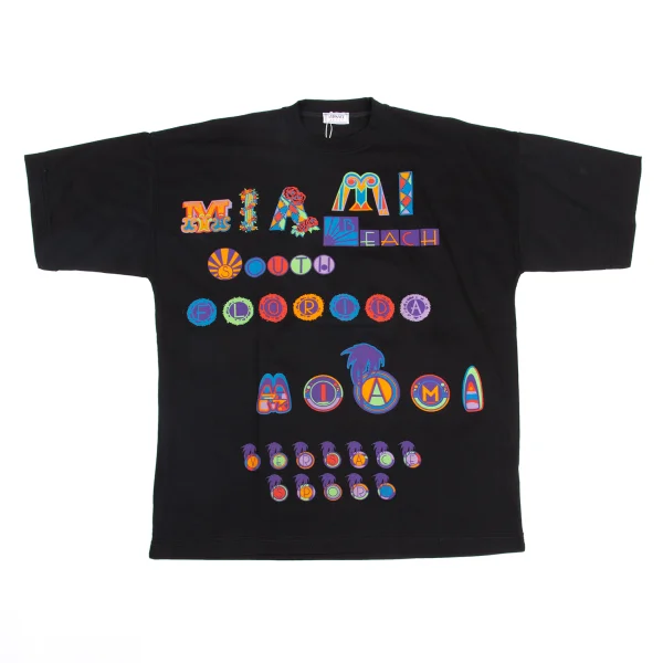 VERSACE SPORT Colorful Miami Printed T-shirt Black,Multi-Color 50 K-161084_001