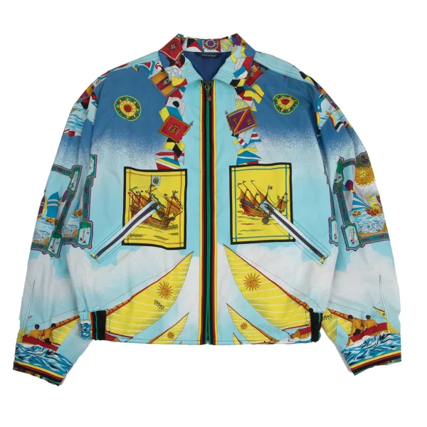 VERSACE SPORT Printed Zip Blouson Blue 50 K-161085_001