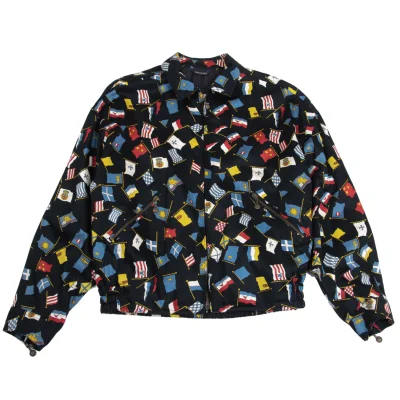 VERSACE SPORT Flag Patterned Zip-up Blouson