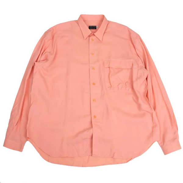 GIORGIO ARMANI Rayon Nylon Pocket Design Shirt Pink 42 K-161089_001