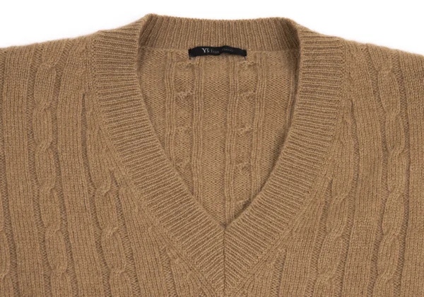 Y's for men Wool V-neck Cable Knit K-161100_003