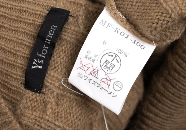 Y's for men Wool V-neck Cable Knit K-161100_010