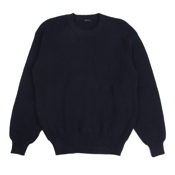 Y's for men Argyle Jacquard Low Gauge Knit Navy M-L K-161103_001