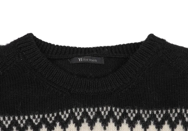 Y's for men Silhouette Woven Knit Sweater K-161104_003