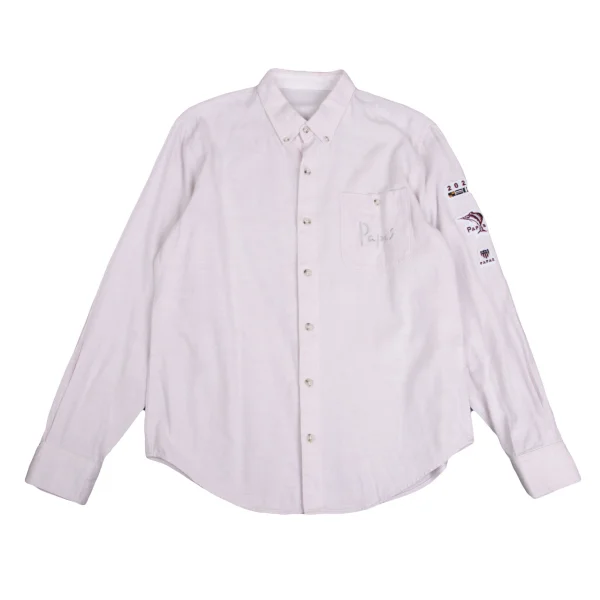 Papas Wool Logo Embroidered Long Sleeve Shirt Pink 46S K-161111_001