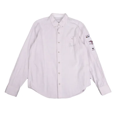 Papas Wool Logo Embroidered Long Sleeve Shirt