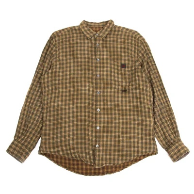 Papas Cotton Double Face Check Long Sleeve Shirt