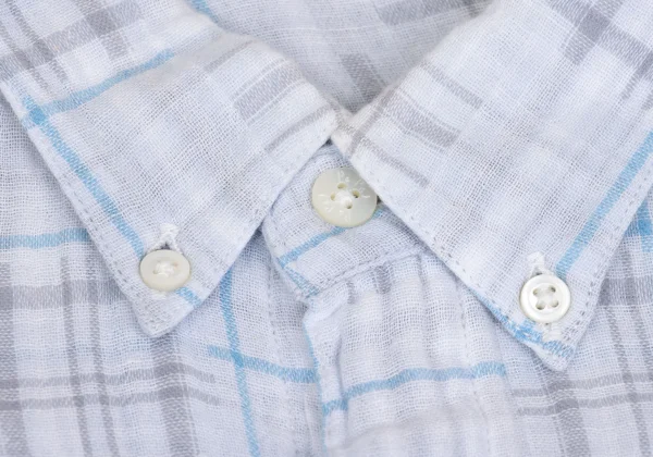 Papas Cotton Linen Check Patchwork Long Sleeve Shirt K-161113_005