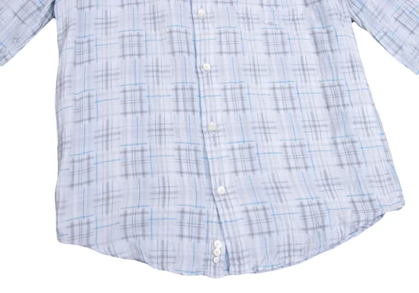 Papas Cotton Linen Check Patchwork Long Sleeve Shirt K-161113_010