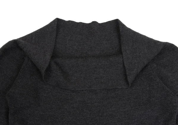 Yohji Yamamoto FEMME Wool Wide Neck Raglan Knit Sweater K-161115_004