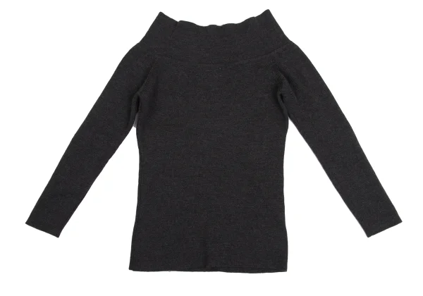 Yohji Yamamoto FEMME Wool Wide Neck Raglan Knit Sweater K-161115_009
