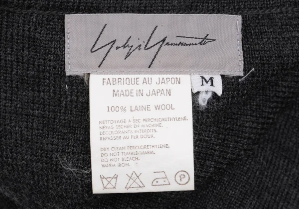 Yohji Yamamoto FEMME Wool Wide Neck Raglan Knit Sweater K-161115_011