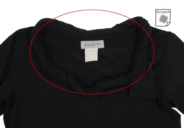 Yohji Yamamoto FEMME Twist Neck Stretch Half Sleeve Top K-161116_006
