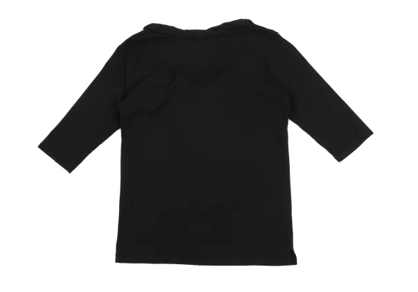 Yohji Yamamoto FEMME Twist Neck Stretch Half Sleeve Top K-161116_012
