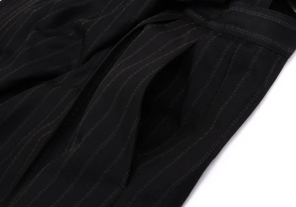 Yohji Yamamoto FEMME Wool Blend Striped Asymmetrical Wide Pants K-161118_004