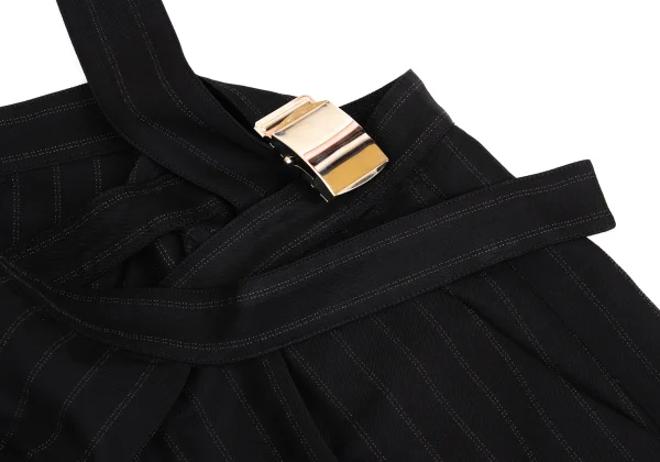 Yohji Yamamoto FEMME Wool Blend Striped Asymmetrical Wide Pants K-161118_005