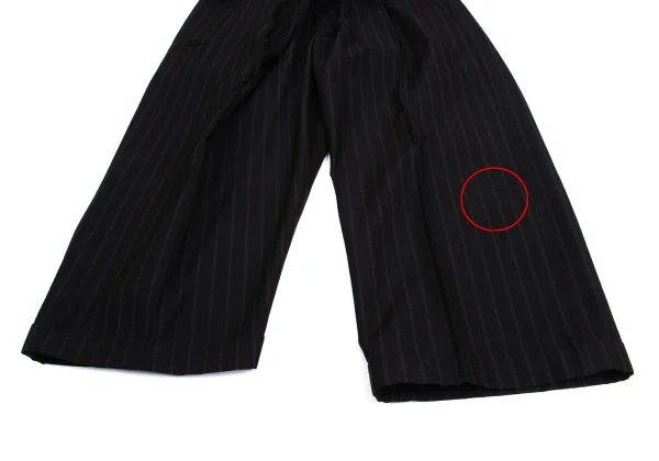 Yohji Yamamoto FEMME Wool Blend Striped Asymmetrical Wide Pants K-161118_008