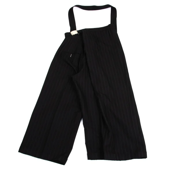 Yohji Yamamoto FEMME Wool Blend Striped Asymmetrical Wide Pants K-161118_014