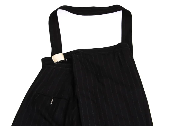 Yohji Yamamoto FEMME Wool Blend Striped Asymmetrical Wide Pants K-161118_015