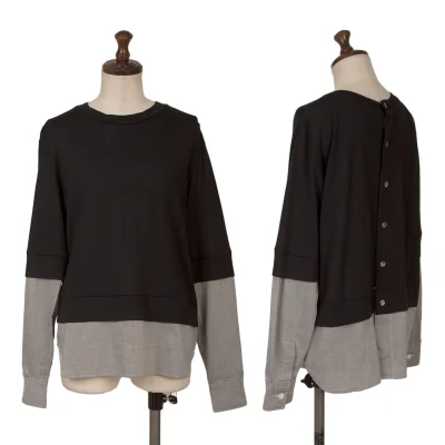 zucca Shirt Switching Design Back Open Knit Cardigan