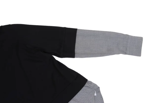 zucca Shirt Switching Design Back Open Knit Cardigan K-161122_004