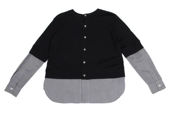 zucca Shirt Switching Design Back Open Knit Cardigan K-161122_009