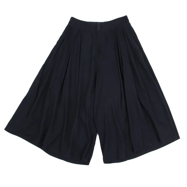 zucca Cotton Blend Tuck Wide Cropped Pants Navy M K-161126_001