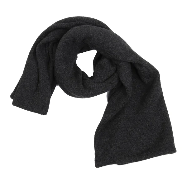Yohji Yamamoto NOIR Wool Nylon Fold Design Stole Charcoal 2 K-161129_001