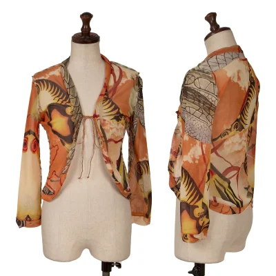 Jean Paul GAULTIER FEMME Kite Print String Mesh Cardigan