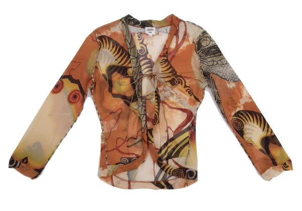 Jean Paul GAULTIER FEMME Kite Print String Mesh Cardigan K-161135_002