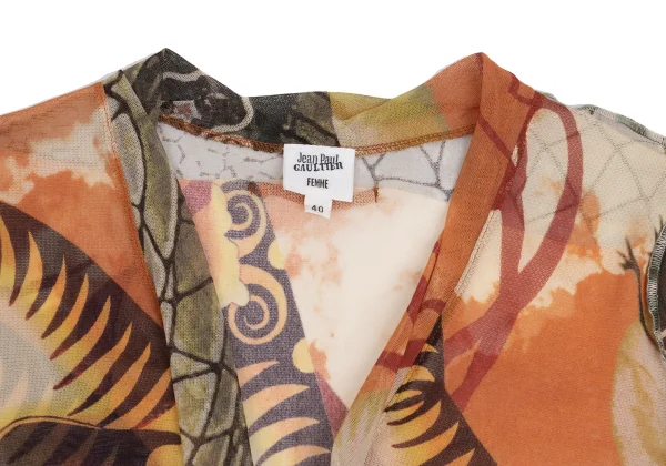 Jean Paul GAULTIER FEMME Kite Print String Mesh Cardigan K-161135_004