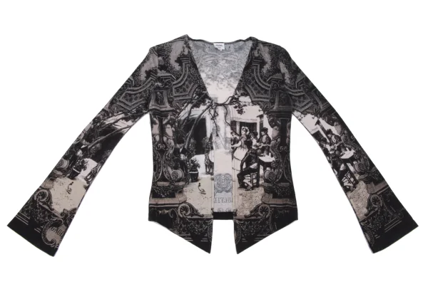 Jean Paul GAULTIER FEMME Cotton Printed String Design Cardigan K-161136_002