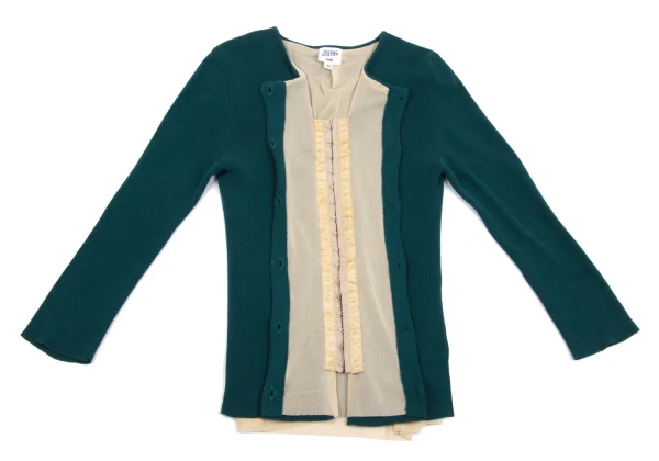 Jean Paul GAULTIER FEMME Mesh Layered Design Cotton Cardigan K-161137_011
