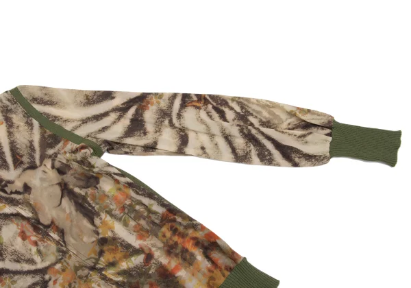 Jean Paul GAULTIER FEMME Knit Switching Forest Print Double Zip Blouson K-161138_005