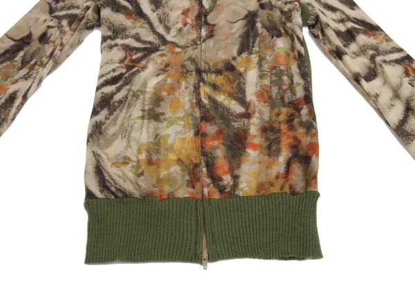 Jean Paul GAULTIER FEMME Knit Switching Forest Print Double Zip Blouson K-161138_008