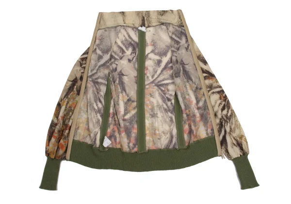 Jean Paul GAULTIER FEMME Knit Switching Forest Print Double Zip Blouson K-161138_011