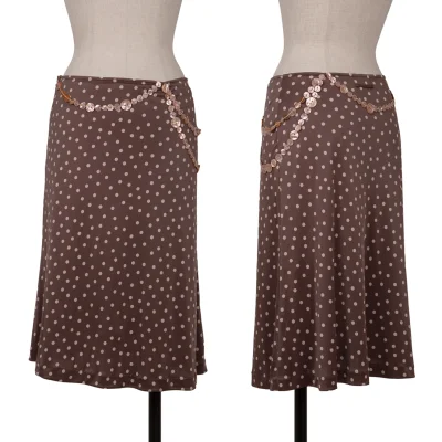 Jean Paul GAULTIER FEMME Poly Button-embellished Dot Print Stretch Skirt