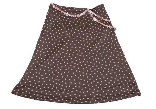 Jean Paul GAULTIER FEMME Poly Button-embellished Dot Print Stretch Skirt K-161140_002
