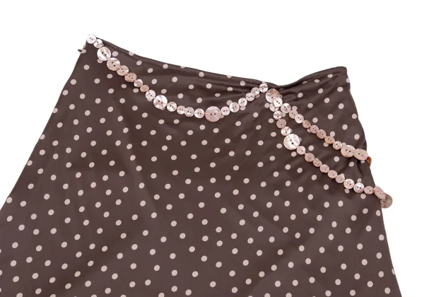 Jean Paul GAULTIER FEMME Poly Button-embellished Dot Print Stretch Skirt K-161140_003