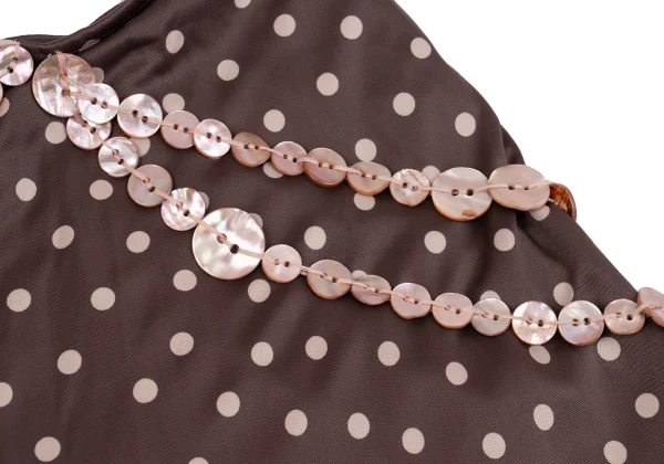 Jean Paul GAULTIER FEMME Poly Button-embellished Dot Print Stretch Skirt K-161140_004